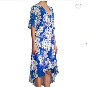 Elie Tahari Blue and White Floral Silk Dress